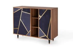 Storyz Buffet Bleu 3 Tiroirs Et 1 Porte L 125 Cm -Boutique Maisons du Monde buffet bleu 3 tiroirs et 1 porte l 125 cm 2