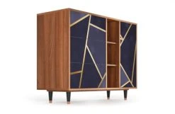 Storyz Buffet Bleu 3 Tiroirs Et 1 Porte L 125 Cm -Boutique Maisons du Monde buffet bleu 3 tiroirs et 1 porte l 125 cm 3