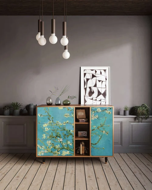 Storyz Buffet Bleu 3 Tiroirs Et 1 Porte L 125 Cm 2 Storyz Buffet Bleu 3 Tiroirs Et 1 Porte L 125 Cm – Image 2