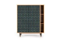 Storyz Buffet Bleu Et Jaune 2 Tiroirs Et 2 Portes L 94 Cm