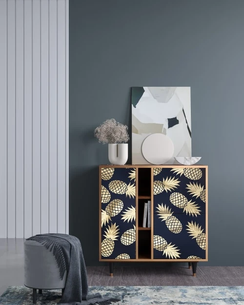 Storyz Buffet Bleu Et Jaune 3 Portes L 94 Cm 2 Storyz Buffet Bleu Et Jaune 3 Portes L 94 Cm – Image 2