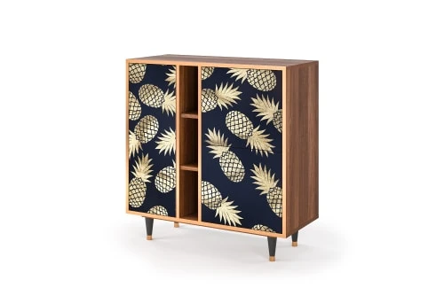 Storyz Buffet Bleu Et Jaune 3 Portes L 94 Cm 3 Storyz Buffet Bleu Et Jaune 3 Portes L 94 Cm – Image 3