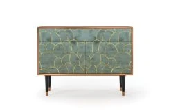 Storyz Buffet Bleu-vert 2 Tiroirs Et 2 Portes L 115 Cm