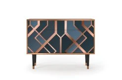 Storyz Buffet Bleu-vert 2 Tiroirs Et 2 Portes L 115 Cm