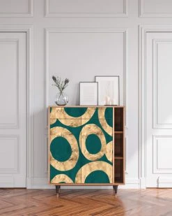 Boutique Maisons du Monde -Boutique Maisons du Monde buffet bleu vert 2 tiroirs et 2 portes l 94 cm 1