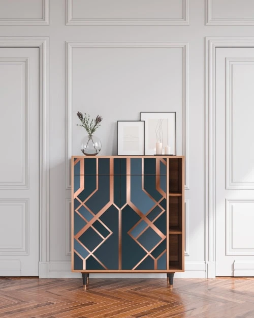 Storyz Buffet Bleu-vert 2 Tiroirs Et 2 Portes L 94 Cm 2 Storyz Buffet Bleu-vert 2 Tiroirs Et 2 Portes L 94 Cm – Image 2