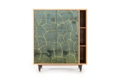 Storyz Buffet Bleu-vert 2 Tiroirs Et 2 Portes L 94 Cm