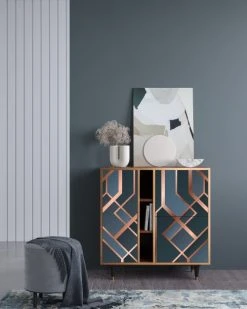Alternative view of Storyz Buffet Bleu-vert 3 Portes L 94 Cm