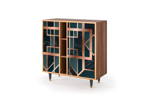 Storyz Buffet Bleu-vert 3 Portes L 94 Cm 3 Storyz Buffet Bleu-vert 3 Portes L 94 Cm – Image 3