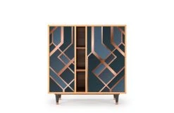 Storyz Buffet Bleu-vert 3 Portes L 94 Cm