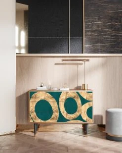 Alternative view of Storyz Buffet Bleu-vert 3 Tiroirs Et 1 Porte L 115 Cm