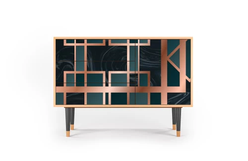 Storyz Buffet Bleu-vert 3 Tiroirs Et 1 Porte L 115 Cm 1 Storyz Buffet Bleu-vert 3 Tiroirs Et 1 Porte L 115 Cm