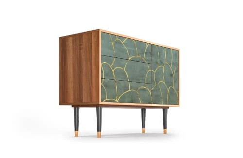 Storyz Buffet Bleu-vert 3 Tiroirs Et 1 Porte L 115 Cm 4 Storyz Buffet Bleu-vert 3 Tiroirs Et 1 Porte L 115 Cm – Image 4