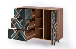 Storyz Buffet Bleu-vert 3 Tiroirs Et 1 Porte L 125 Cm 11 Storyz Buffet Bleu-vert 3 Tiroirs Et 1 Porte L 125 Cm -Boutique Maisons du Monde buffet bleu vert 3 tiroirs et 1 porte l 125 cm 4