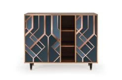 Storyz Buffet Bleu-vert 3 Tiroirs Et 1 Porte L 125 Cm