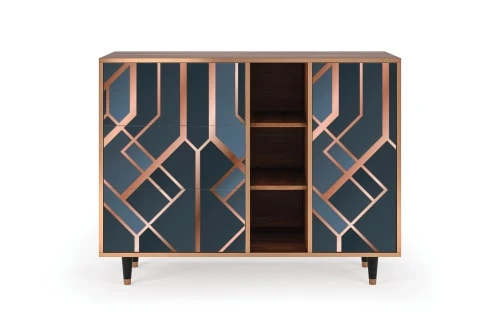 Storyz Buffet Bleu-vert 3 Tiroirs Et 1 Porte L 125 Cm 1 Storyz Buffet Bleu-vert 3 Tiroirs Et 1 Porte L 125 Cm