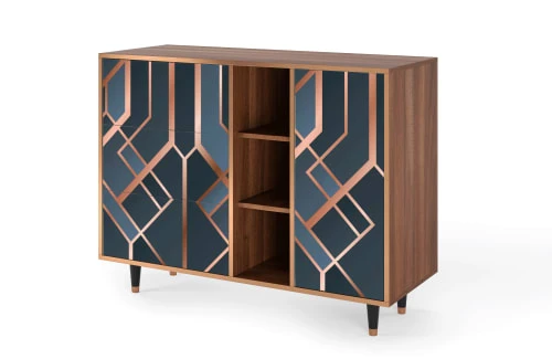 Storyz Buffet Bleu-vert 3 Tiroirs Et 1 Porte L 125 Cm 3 Storyz Buffet Bleu-vert 3 Tiroirs Et 1 Porte L 125 Cm – Image 3