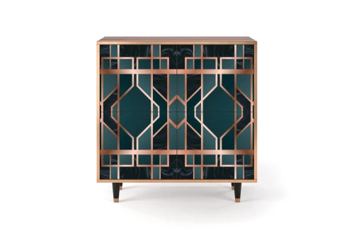 Storyz Buffet Bleu-vert 4 Portes L 94 Cm 1 Storyz Buffet Bleu-vert 4 Portes L 94 Cm