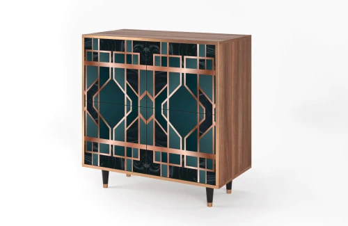 Storyz Buffet Bleu-vert 4 Portes L 94 Cm 3 Storyz Buffet Bleu-vert 4 Portes L 94 Cm – Image 3
