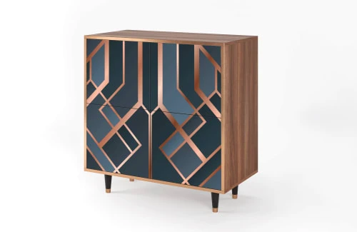 Storyz Buffet Bleu-vert 4 Portes L 94 Cm 4 Storyz Buffet Bleu-vert 4 Portes L 94 Cm – Image 4