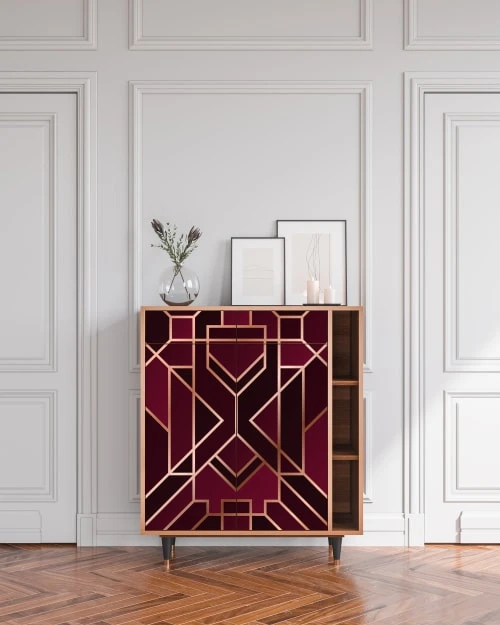 Storyz Buffet Bordeaux 2 Tiroirs Et 2 Portes L 94 Cm 2 Storyz Buffet Bordeaux 2 Tiroirs Et 2 Portes L 94 Cm – Image 2