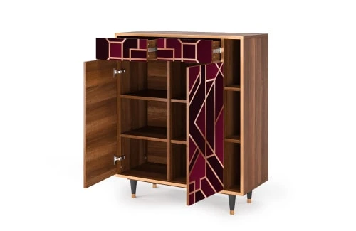 Storyz Buffet Bordeaux 2 Tiroirs Et 2 Portes L 94 Cm 6 Storyz Buffet Bordeaux 2 Tiroirs Et 2 Portes L 94 Cm – Image 6