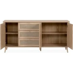 HOMIFAB Buffet Cannage Et Effet Bois Naturel 175 Cm 9 HOMIFAB Buffet Cannage Et Effet Bois Naturel 175 Cm -Boutique Maisons du Monde buffet cannage et effet bois naturel 175 cm 3