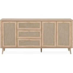 HOMIFAB Buffet Cannage Et Effet Bois Noir 175 Cm -Boutique Maisons du Monde buffet cannage et effet bois naturel 175 cm padang