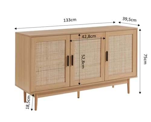 Baita Buffet Cannage Rotin 3 Portes 3 Baita Buffet Cannage Rotin 3 Portes – Image 3