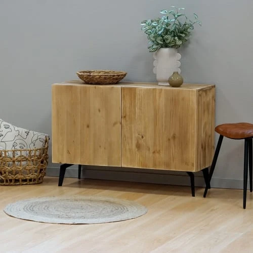 Dendro Buffet Contemporain 2 Portes Bois Massif 2 Dendro Buffet Contemporain 2 Portes Bois Massif – Image 2