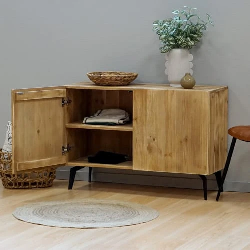 Dendro Buffet Contemporain 2 Portes Bois Massif 3 Dendro Buffet Contemporain 2 Portes Bois Massif – Image 3