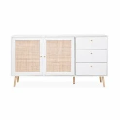 Alice's Garden Buffet De Rangement Blanc En Cannage 150 X 39 X 79cm -Boutique Maisons du Monde buffet de rangement blanc en cannage 150 x 39 x 79cm 3