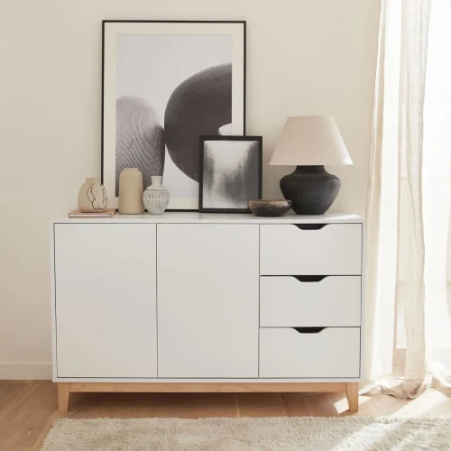 Alice's Garden Buffet De Rangement Blanc, Pieds Bois 2 Alice's Garden Buffet De Rangement Blanc, Pieds Bois – Image 2