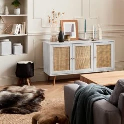 Alice's Garden Buffet De Rangement En Cannage, Blanc - 120x39x70cm -Boutique Maisons du Monde buffet de rangement en cannage blanc 120x39x70cm 2