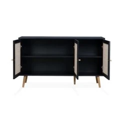 Alice's Garden Buffet De Rangement En Cannage, Noir - 120x39x70cm -Boutique Maisons du Monde buffet de rangement en cannage noir 120x39x70cm 3