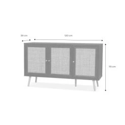 Alice's Garden Buffet De Rangement En Cannage, Noir - 120x39x70cm -Boutique Maisons du Monde buffet de rangement en cannage noir 120x39x70cm 4