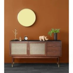 Drawer Buffet Design 2 Portes 3 Tiroirs Bois Et Cannage L170cm Bois Foncé 9 Drawer Buffet Design 2 Portes 3 Tiroirs Bois Et Cannage L170cm Bois Foncé -Boutique Maisons du Monde buffet design 2 portes 3 tiroirs bois et cannage l170cm bois fonce 3