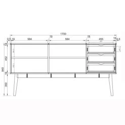 Drawer Buffet Design 2 Portes 3 Tiroirs Bois Et Cannage L170cm Noir -Boutique Maisons du Monde buffet design 2 portes 3 tiroirs bois et cannage l170cm noir 3
