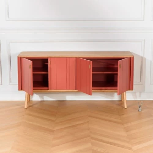 Robin Des Bois Buffet Design 4 Portes L 160 Cm Brique 5 Robin Des Bois Buffet Design 4 Portes L 160 Cm Brique – Image 5