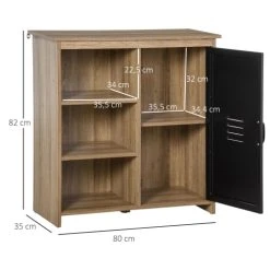 HOMCOM Buffet Design Industriel 3 Niches Placard Aspect Bois Métal Noir 8 HOMCOM Buffet Design Industriel 3 Niches Placard Aspect Bois Métal Noir -Boutique Maisons du Monde buffet design industriel 3 niches placard aspect bois metal noir 2