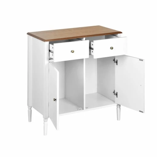 Alice's Garden Buffet Deux Portes Avec Placage En Bois De Frêne, Blanc Et Bois 4 Alice's Garden Buffet Deux Portes Avec Placage En Bois De Frêne, Blanc Et Bois – Image 4