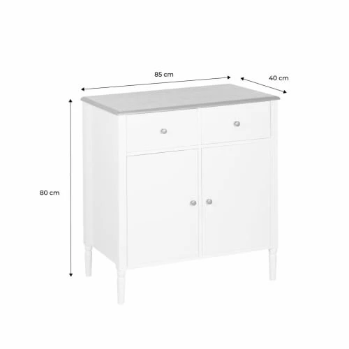 Alice's Garden Buffet Deux Portes Avec Placage En Bois De Frêne, Blanc Et Bois 6 Alice's Garden Buffet Deux Portes Avec Placage En Bois De Frêne, Blanc Et Bois – Image 6