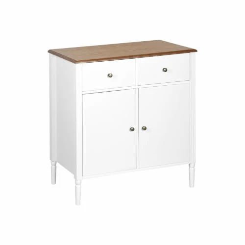 Alice's Garden Buffet Deux Portes Avec Placage En Bois De Frêne, Blanc Et Bois 1 Alice's Garden Buffet Deux Portes Avec Placage En Bois De Frêne, Blanc Et Bois