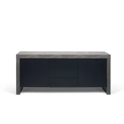 TEMAHOME Buffet Effet Bois Béton Et Noir