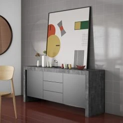 TEMAHOME Buffet Effet Bois Béton Et Noir 9 TEMAHOME Buffet Effet Bois Béton Et Noir -Boutique Maisons du Monde buffet effet bois beton et noir 9