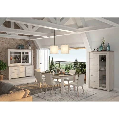 GAMI Buffet Effet Bois Blanc 200x88x50 2 GAMI Buffet Effet Bois Blanc 200x88x50 – Image 2