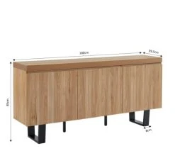 Baita Buffet Effet Chêne Et Métal Noir 180cm Bois Foncé -Boutique Maisons du Monde buffet effet chene et metal noir 180cm bois fonce 2