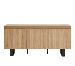 Baita Buffet Effet Chêne Et Métal Noir 180cm Bois Foncé