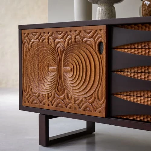 Tikamoon Buffet En Acajou Massif 205 Cm 2 Tikamoon Buffet En Acajou Massif 205 Cm – Image 2