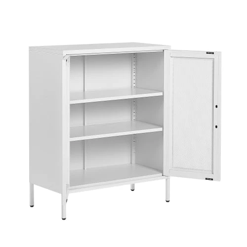 Beliani Buffet En Acier Blanc 4 Beliani Buffet En Acier Blanc – Image 4